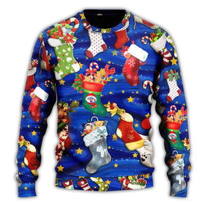 Christmas Sweater / S Socks Christmas Tree Merry Xmas Seasons Of Joy - Sweater - Ugly Christmas Sweaters - Owls Matrix LTD