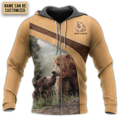 Zip Hoodie / S Bear An Old Bear Live Here With His Honey Personalized - Hoodie - Owls Matrix LTD