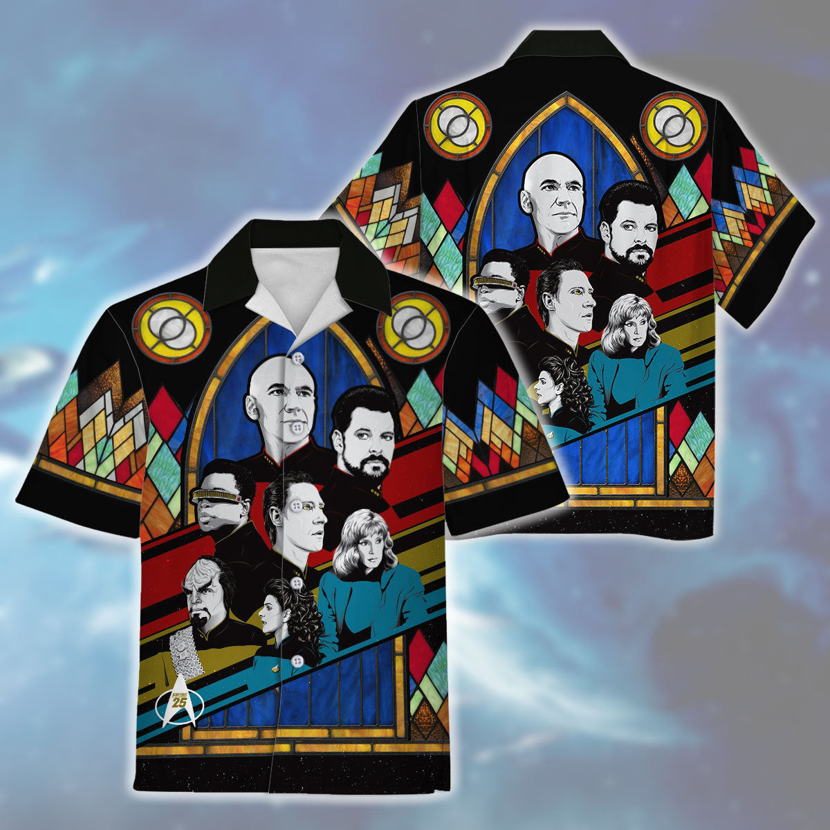 Star Trek The Next Generation Retro Character Squares Cool - Hawaiian Shirt