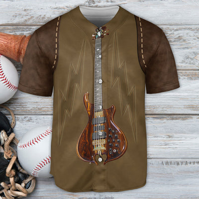Guitar Music Rock Leather Style - Baseball Jersey - Owls Matrix LTD