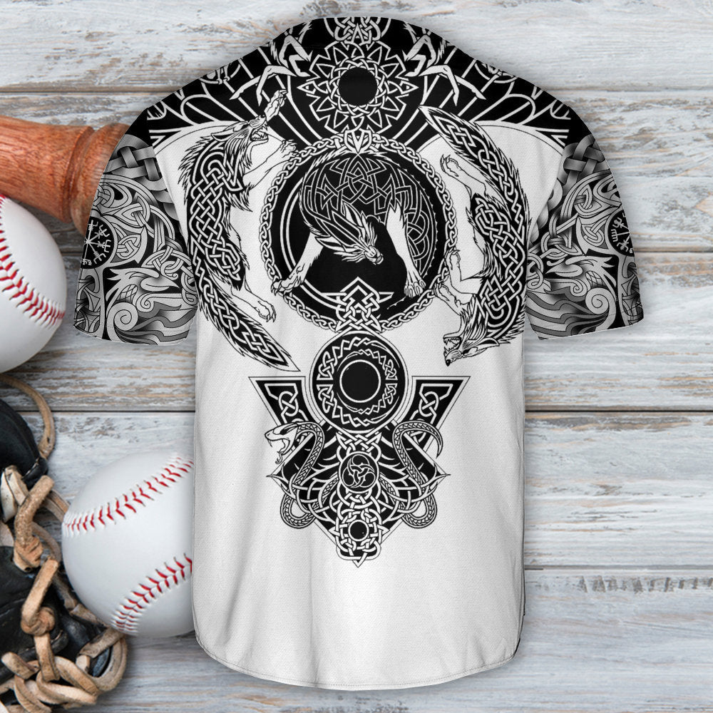 Viking Warrior Blood Black And White - Baseball Jersey - Owls Matrix LTD