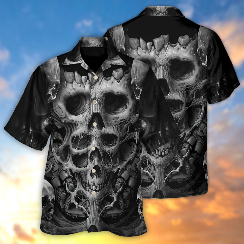 Skull Dark Inner Demons - Hawaiian Shirt - Owls Matrix LTD