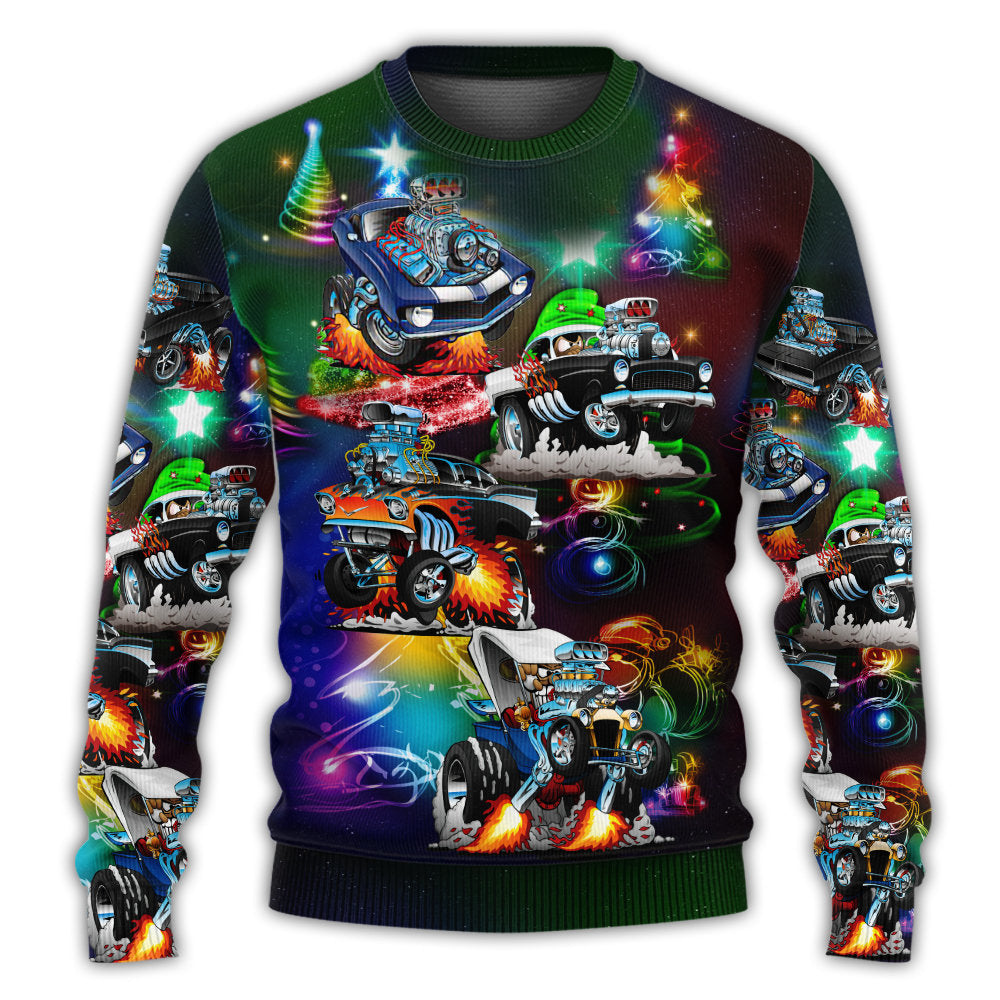 Christmas Sweater / S Car Christmas Neon Amazing Style - Sweater - Ugly Christmas Sweaters - Owls Matrix LTD