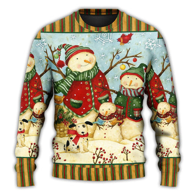 Christmas Sweater / S Christmas Cutie Snowman Happy Xmas - Sweater - Ugly Christmas Sweaters - Owls Matrix LTD