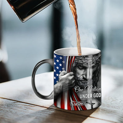 Jesus One Nation Under God American - Color-changed Mug - Owls Matrix LTD