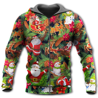 Zip Hoodie / S Christmas Santa Snowman Merry Xmas To Everyone - Hoodie - Owls Matrix LTD