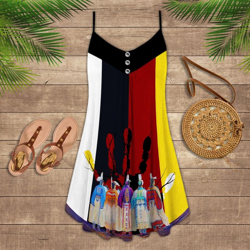 Native People Together Summer Vibes Cool Summer - Summer Dress - Owls Matrix LTD