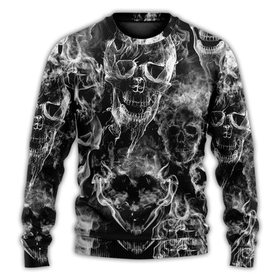 Christmas Sweater / S Skull Smoke Kill This Life - Sweater - Ugly Christmas Sweaters - Owls Matrix LTD