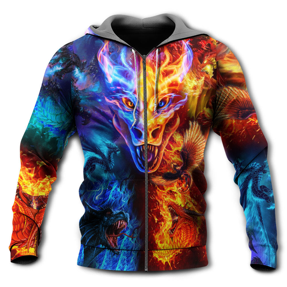 Dragon Fire and Water Strong - Hoodie - Owls Matrix LTD