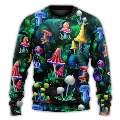 Christmas Sweater / S Hippie Mushroom Galaxy Neon Art - Sweater - Ugly Christmas Sweaters - Owls Matrix LTD