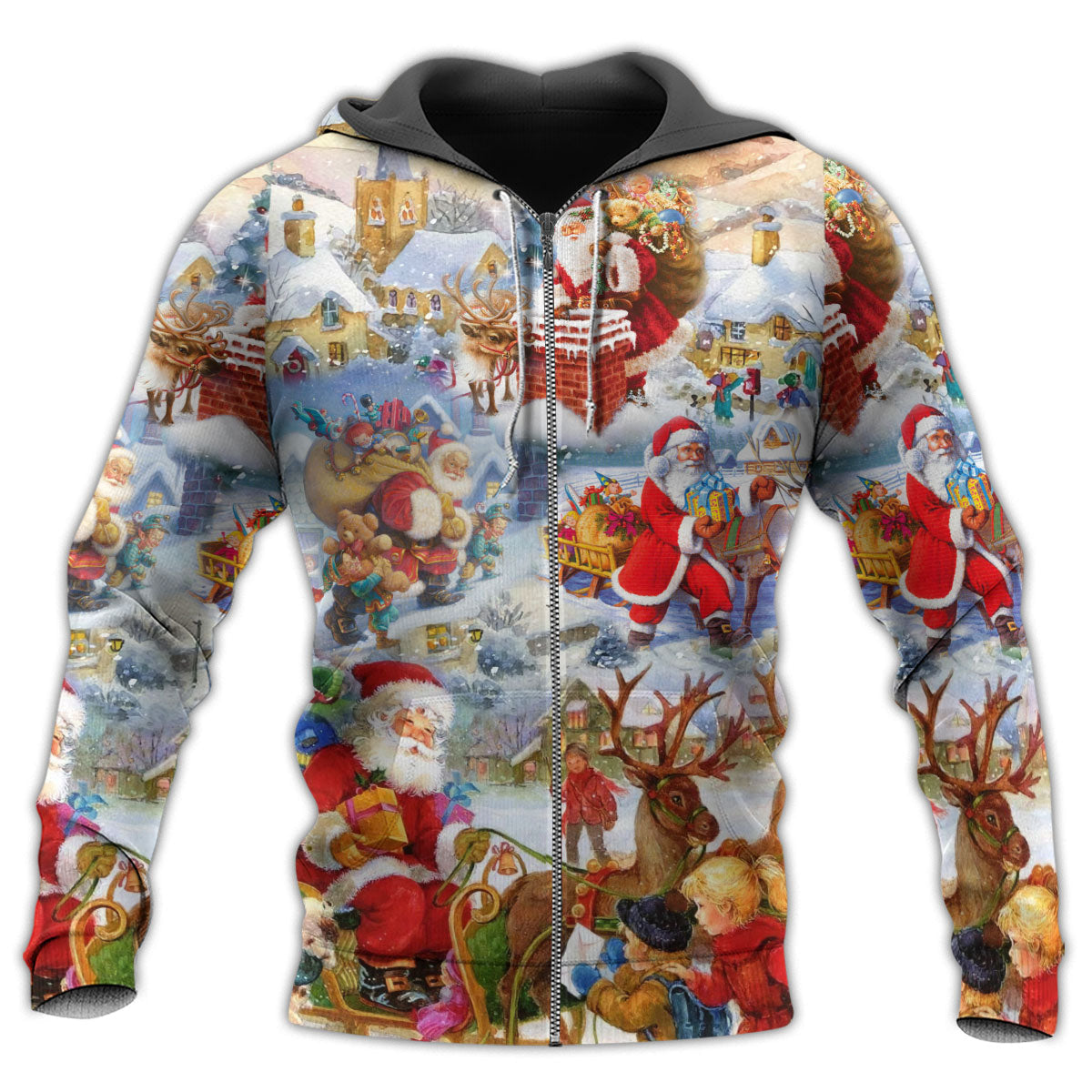 Zip Hoodie / S Christmas Have A Merry Holly Jolly Christmas - Hoodie - Owls Matrix LTD