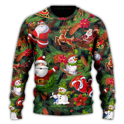 Christmas Sweater / S Christmas Santa Snowman Merry Xmas To Everyone - Sweater - Ugly Christmas Sweaters - Owls Matrix LTD
