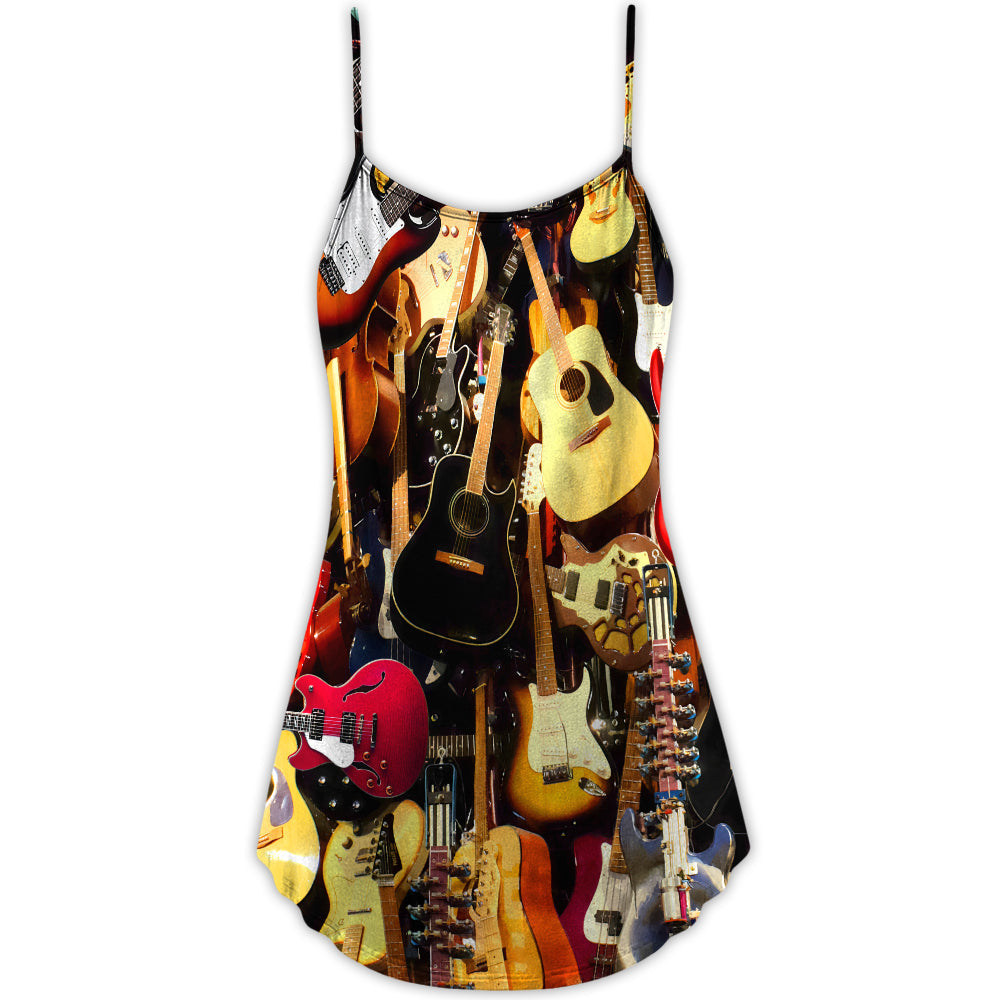 Guitar Music You Can Have - V-neck Sleeveless Cami Dress - Owls Matrix LTD