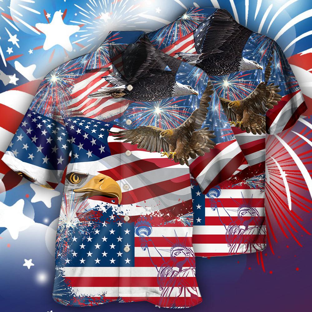 America 4th Of July America Eagle Freedom - Hawaiian Shirt - Owls Matrix LTD