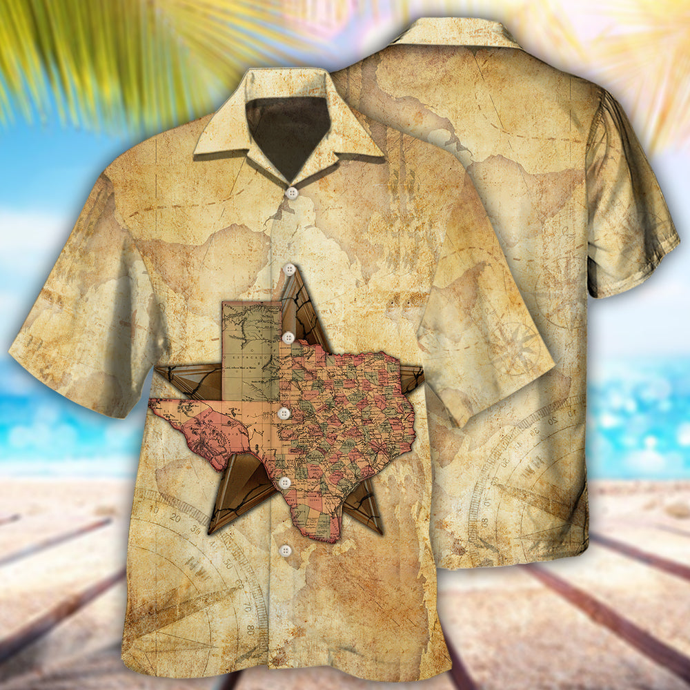 Texas Peace Life Style In Map - Hawaiian Shirt - Owls Matrix LTD