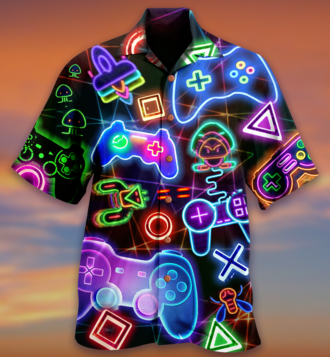 Game Neon Style Love It - Hawaiian Shirt - Owls Matrix LTD