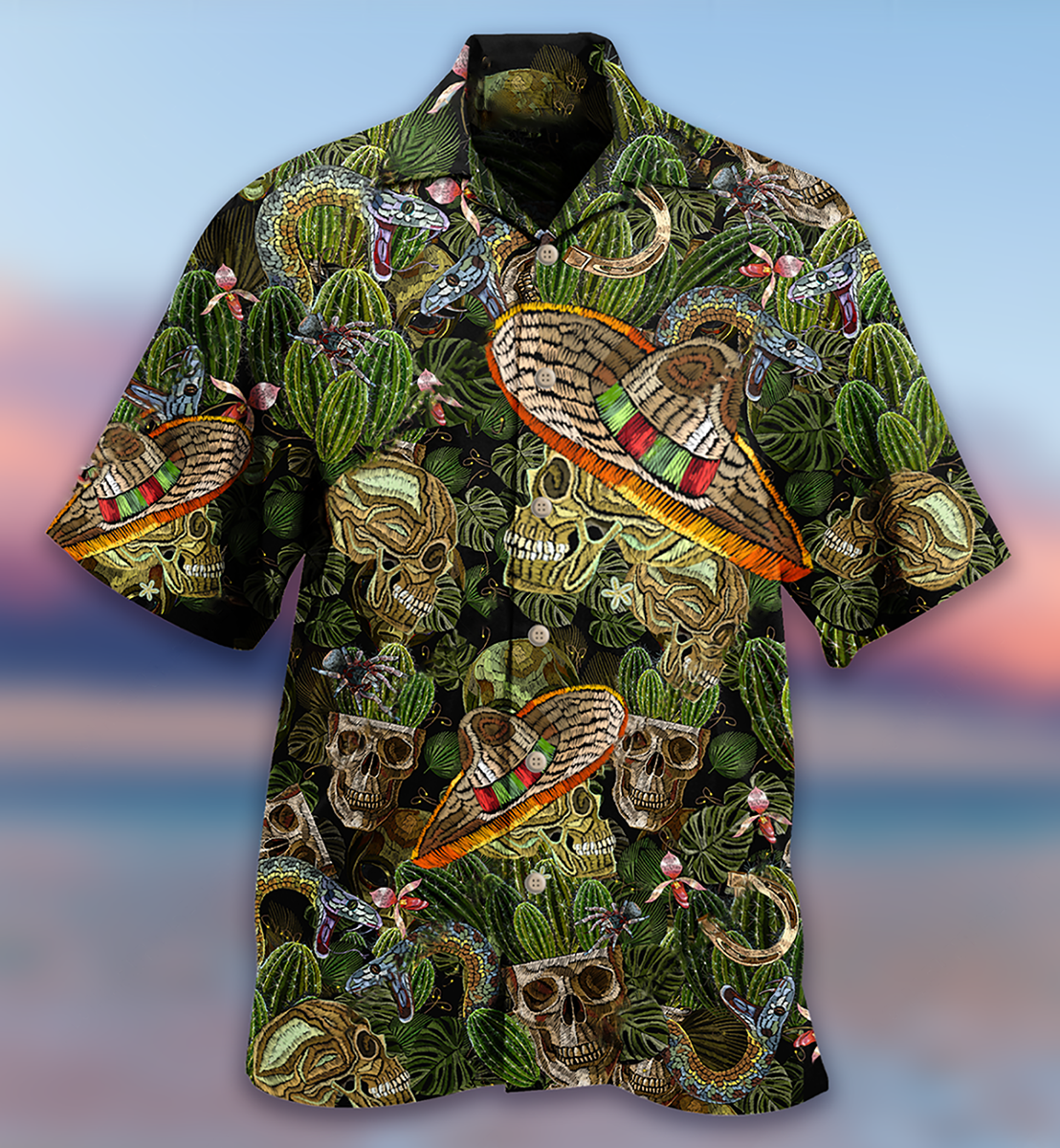 Skull Love Cactus Style - Hawaiian Shirt - Owls Matrix LTD