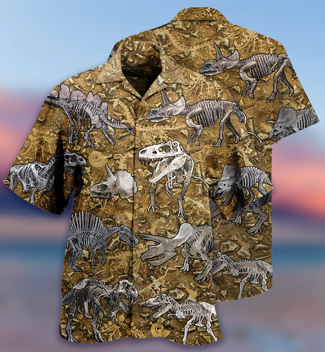 Dinosaur Cool Bone Style - Hawaiian Shirt - Owls Matrix LTD