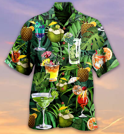 Cocktail And Fruit Hello Summer - Hawaiian Shirt - Owls Matrix LTD