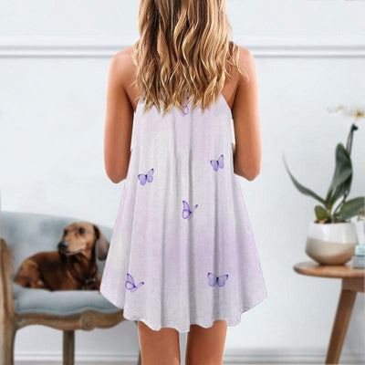 Dog Love Purple Flower Dachshund - Summer Dress - Owls Matrix LTD