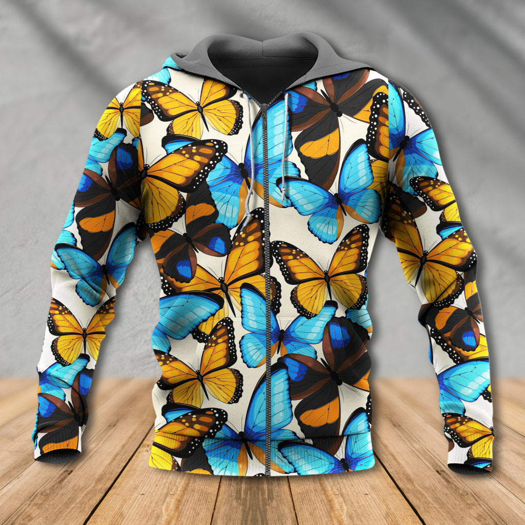 Butterfly Abstract Colorful Vintage - Hoodie - Owls Matrix LTD