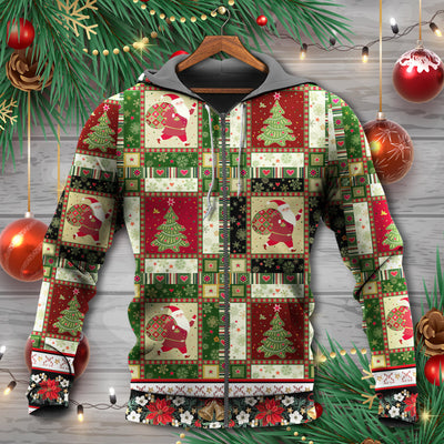 Christmas Santa And Fir-tree - Hoodie - Owls Matrix LTD