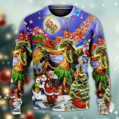 Hawaii The Aloha Merry Christmas - Sweater - Ugly Christmas Sweaters - Owls Matrix LTD