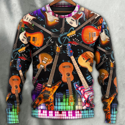 Guitar Love Music So Cool - Sweater - Ugly Christmas Sweaters - Owls Matrix LTD
