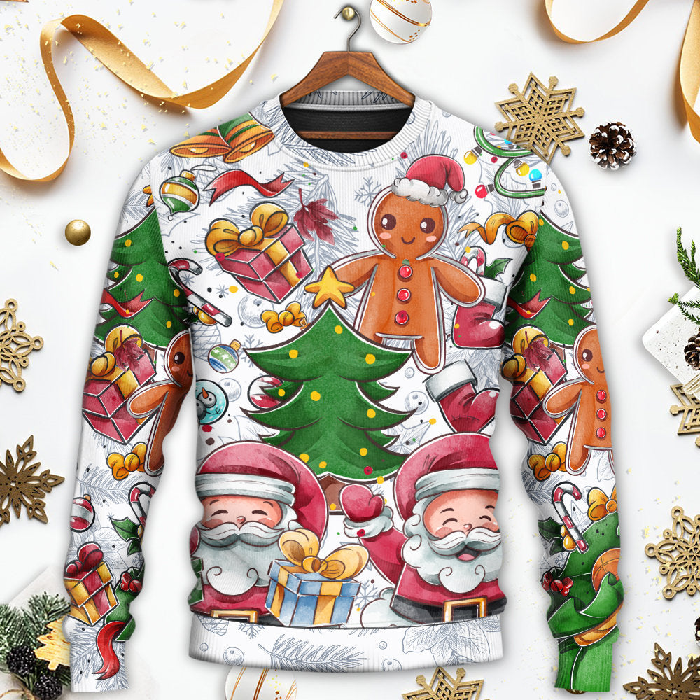 Christmas Santa Cutie Winter Snowman Gingerbread - Sweater - Ugly Christmas Sweaters - Owls Matrix LTD