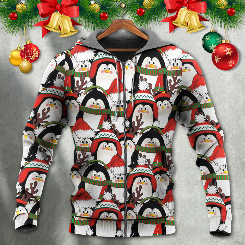 Christmas Penguin Cute Christmas Holiday - Hoodie - Owls Matrix LTD