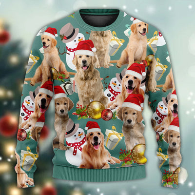 Golden Retriever Merry Christmas - Sweater - Ugly Christmas Sweaters - Owls Matrix LTD