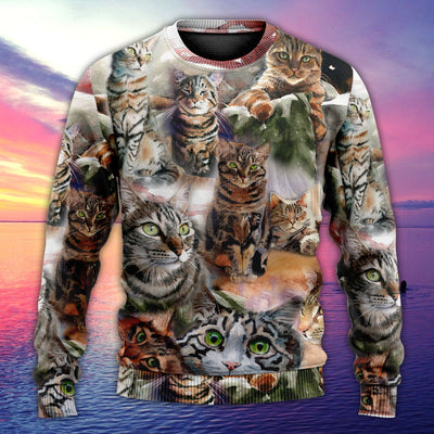Tabby Cat Art Daily Portrait - Sweater - Ugly Christmas Sweaters - Owls Matrix LTD