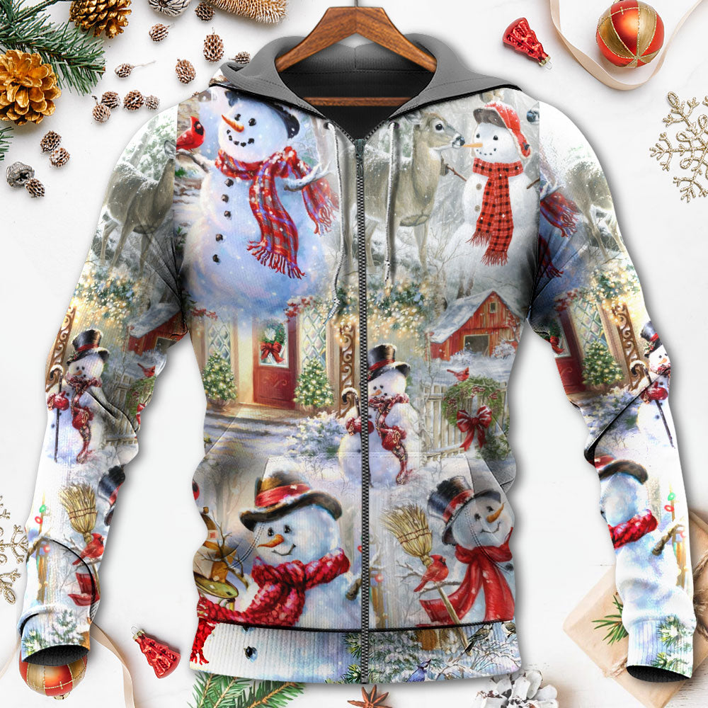 Christmas Snowman Merry Xmas - Hoodie - Owls Matrix LTD