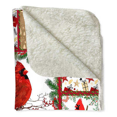 Cardinal Merry Christmas Merry And Bright - Flannel Blanket - Owls Matrix LTD