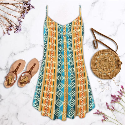 Native Summer Fresh Vibes Pattern - Summer Dress - Owls Matrix LTD