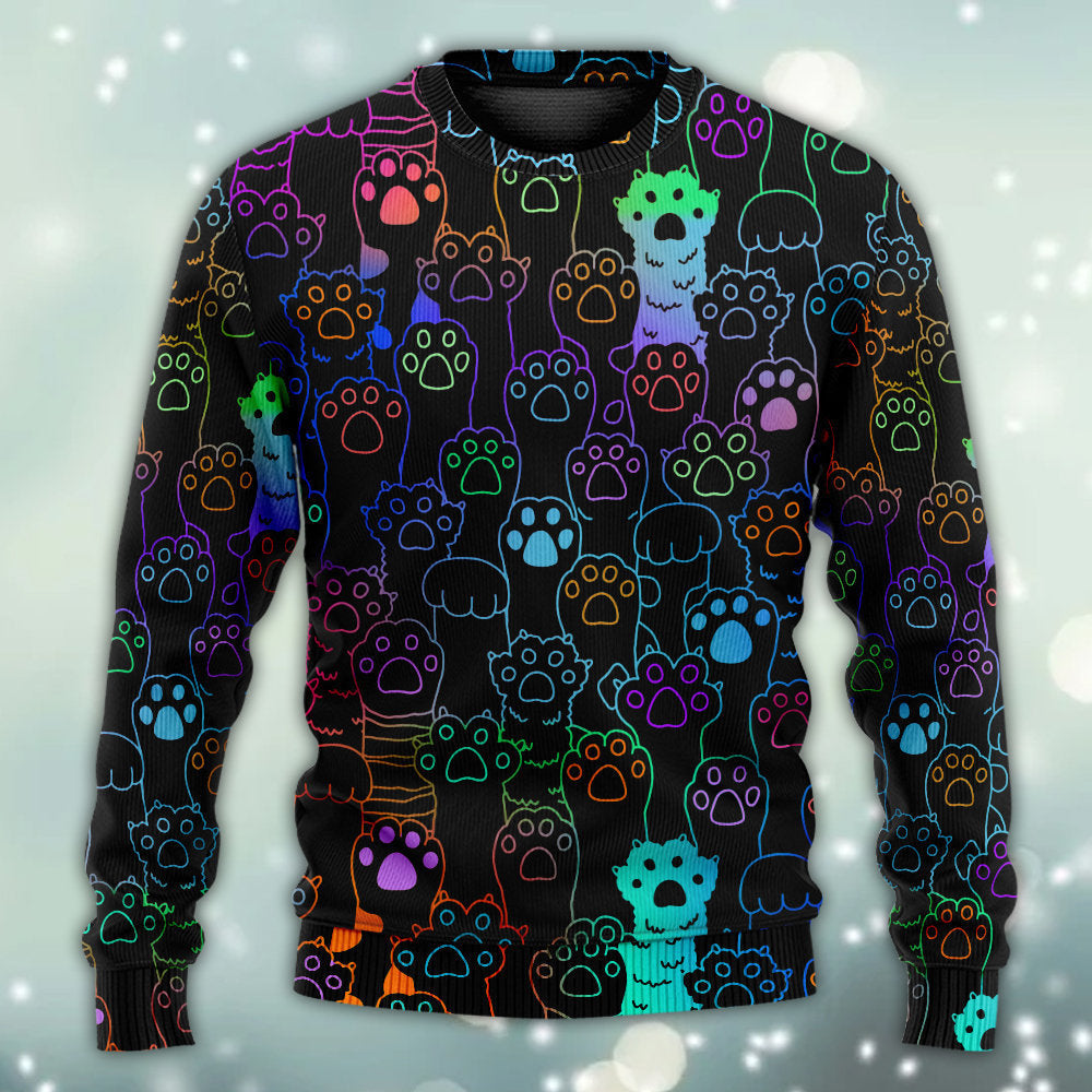 Cat Cutie Little Paw - Sweater - Ugly Christmas Sweaters - Owls Matrix LTD