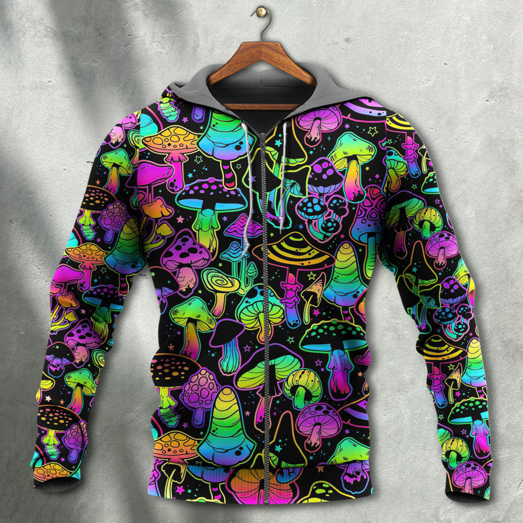 Mushroom Stunning Neon Magic Amazing Style - Hoodie - Owls Matrix LTD