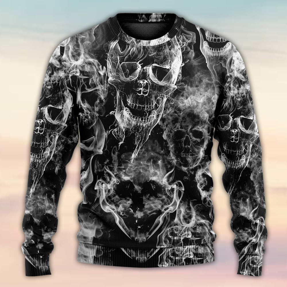Skull Smoke Kill This Life - Sweater - Ugly Christmas Sweaters - Owls Matrix LTD