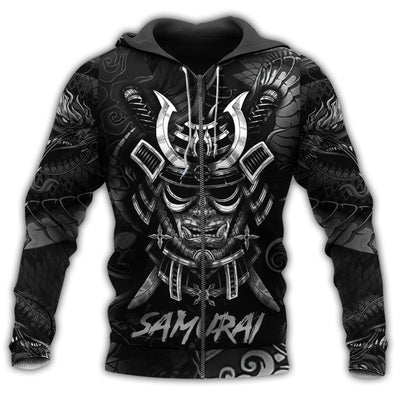 Zip Hoodie / S Samurai Black Samurai Style Personalized - Hoodie - Owls Matrix LTD