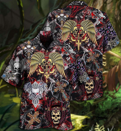 Skull Loves Key Cool - Hawaiian Shirt - Owls Matrix LTD