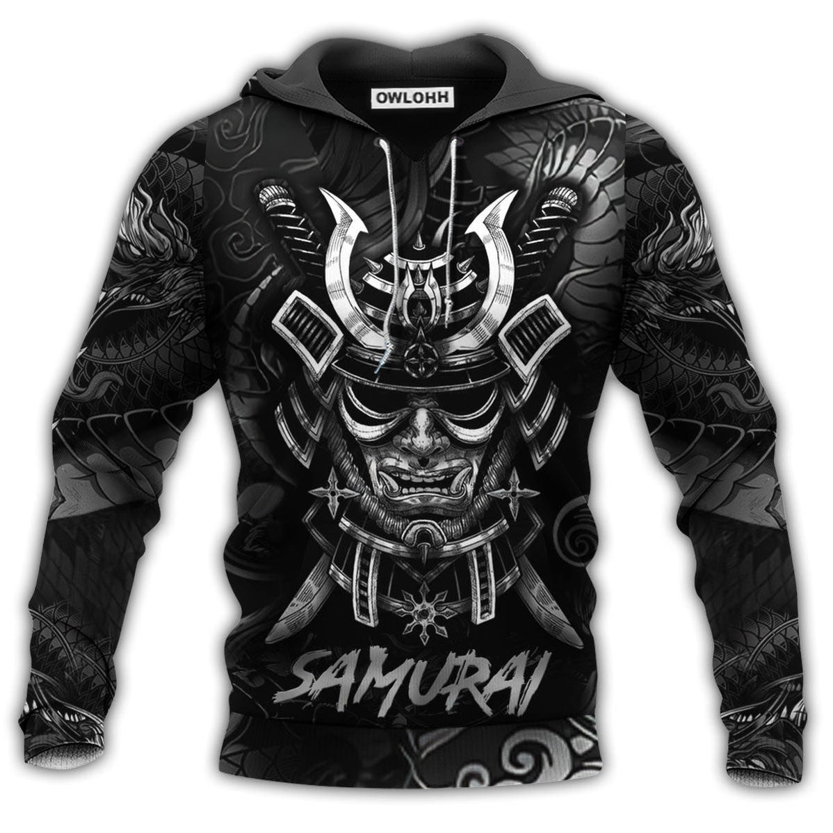 Unisex Hoodie / S Samurai Black Samurai Style Personalized - Hoodie - Owls Matrix LTD