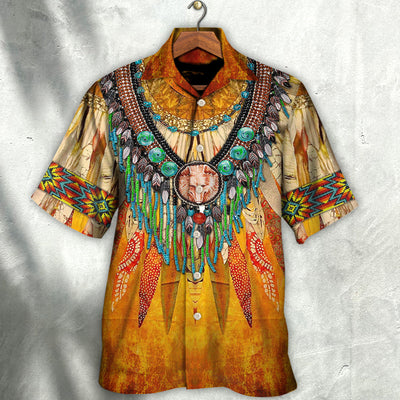 Native Cool Style Love Peace Orange - Hawaiian Shirt - Owls Matrix LTD