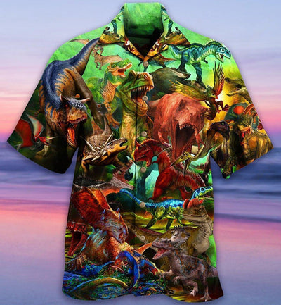 Dinosaur Strong War Life - Hawaiian Shirt - Owls Matrix LTD