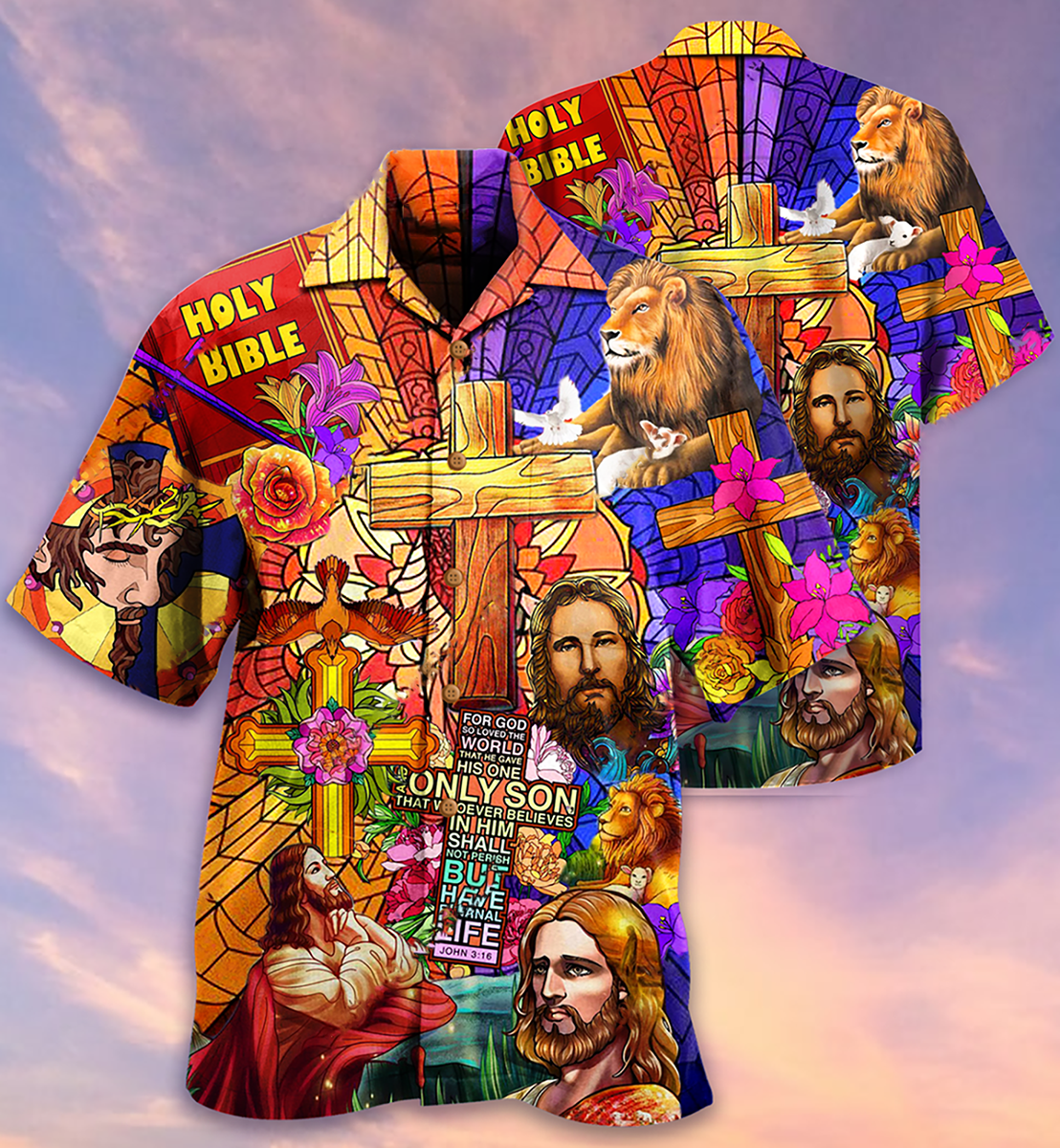 Jesus Lion And Flowers Cool - Hawaiian Shirt - Owls Matrix LTD