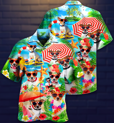 Jack Russell Terrier Dog Love Beach - Hawaiian Shirt - Owls Matrix LTD