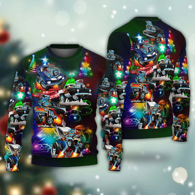 Car Christmas Neon Amazing Style - Sweater - Ugly Christmas Sweaters - Owls Matrix LTD