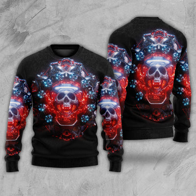 Skull Electric Dream Or Die - Sweater - Ugly Christmas Sweaters - Owls Matrix LTD