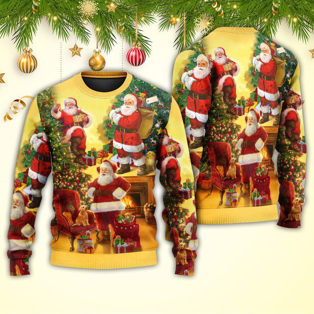 Christmas Santa Claus Story Happy Xmas Art Style - Sweater - Ugly Christmas Sweaters - Owls Matrix LTD