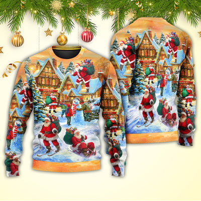 Christmas Santa Claus In The Town Xmas Is Coming - Sweater - Ugly Christmas Sweaters - Owls Matrix LTD