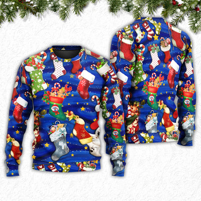Socks Christmas Tree Merry Xmas Seasons Of Joy - Sweater - Ugly Christmas Sweaters - Owls Matrix LTD